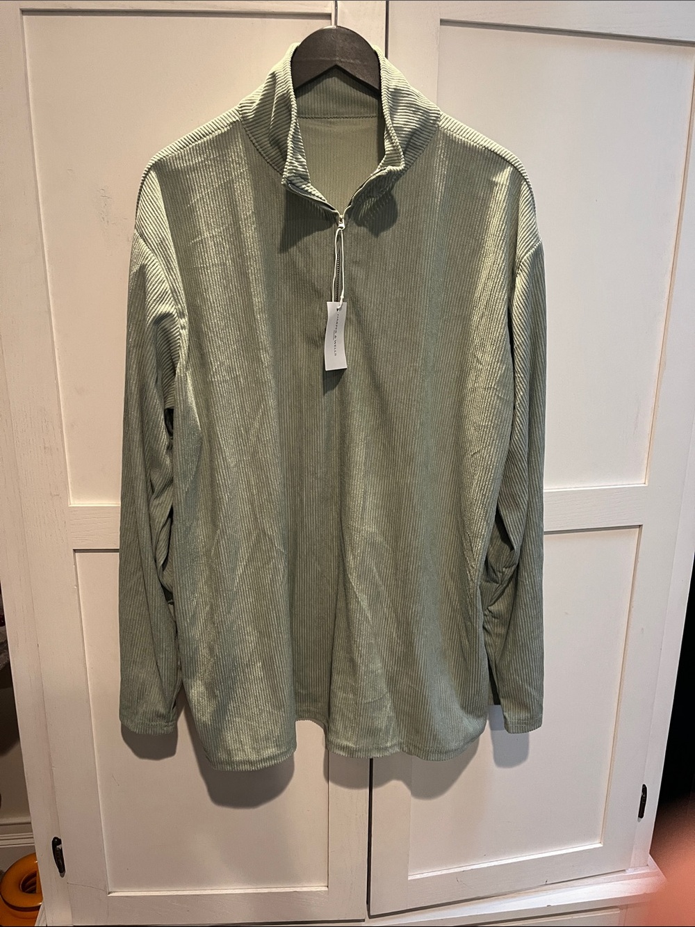 Men's Lightweight Half-Zip Shirt Jacket in Light Sage